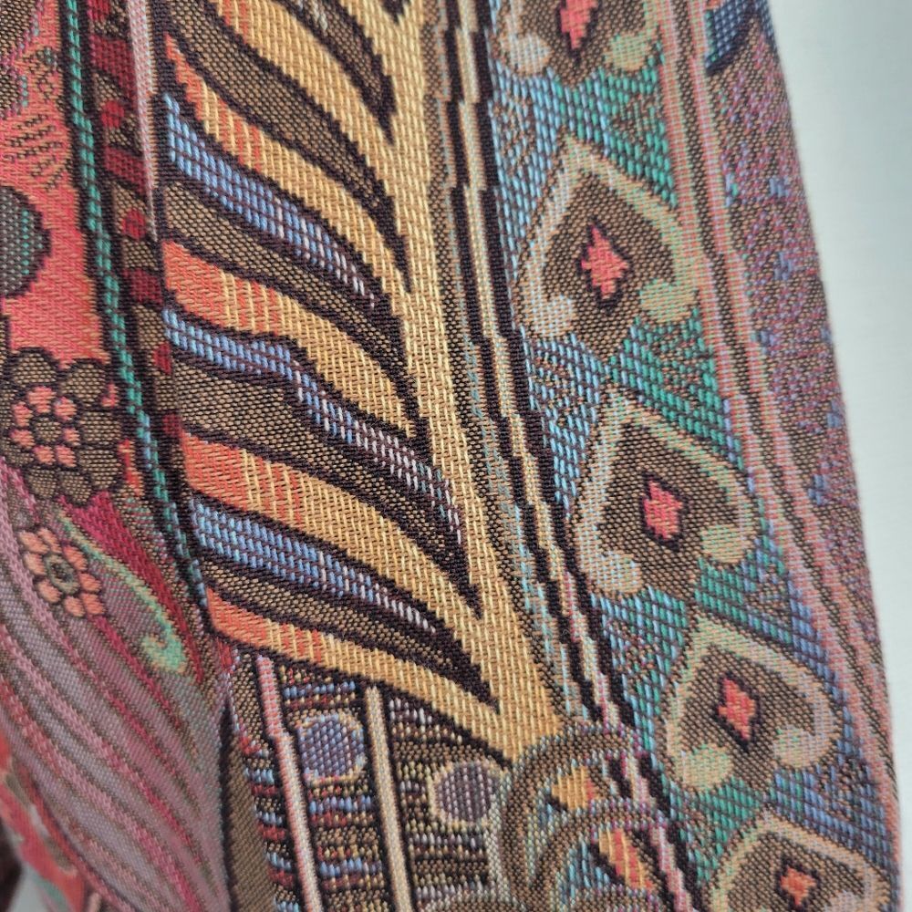 Blazer Smoking Jacket Swing Coat Jacquard Tapestry Abstract Paisley Vintage 80s - Picture 3 of 15